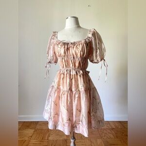 En Saison cantaloupe floral mini dress Small LIKE NEW